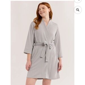 💜Joyspun Women’s Waffle Kimono Short Wrap Robe, Size:Medium (8-10)